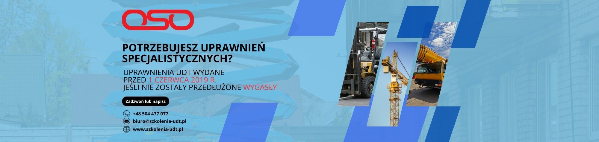 Gotowi na covid-19 (Koronawirus). W ośrodku OSO uprawnienia on-line do pracy konserwatora i operatora sep tdt bhp udt przez Internet – online e-learning i webinar, czyli transmisja wideo na żywo.